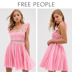 Free people Verona dress size medium M pink